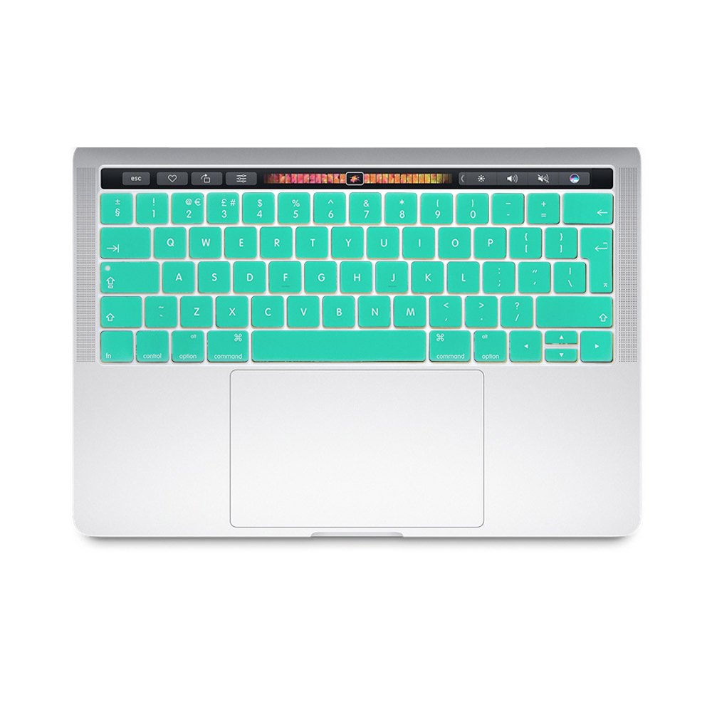 Se7enline Compatible with MacBook Pro 13/15 inch Retina Display With Touch Bar Version 2016/2017/2018/2019/2020 Model A1706/A1989/A2159/A1707/A1990 Keyboard Cover Skin (EU Layout), Turquoise Blue