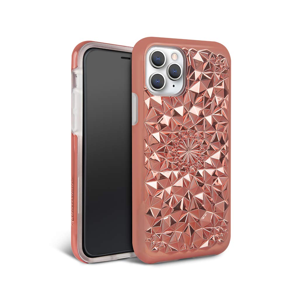 FELONY CASE iPhone 11 Pro Max Case Rose Gold Kaleidoscope Case - 3D Geometric 360° Shock Absorbing Protective iPhone 11 Pro Max Case Protects Screen & Body. Stylish iPhone Covers