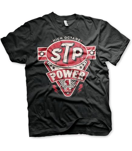 STP Officially Licensed Vintage Racing Mens T-Shirt (Black), Small