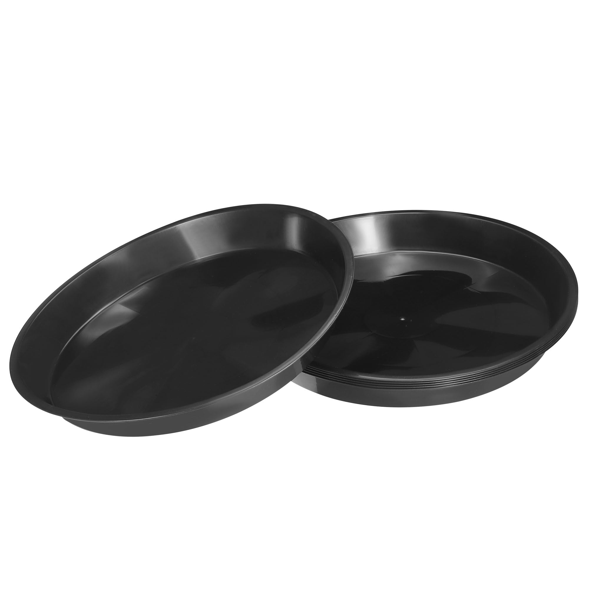 M METERXITY 6 Pack Planter Saucers - Plastic Plant Tray Flowerpot Drip Trays Round Apply to Outdoor/Garden (12 Inch/ 30.5cm, Black)