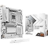 ASRock X870 Challenger WiFi White ATX Motherboard, AMD AM5 Ryzen 9000/8000/7000, DDR5 8000+ (OC), PCIe 5.0, Dual USB4, Wi-Fi 7, 2.5G LAN, 16+2+1 Dr.MOS