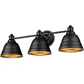 Golden Lighting Rebel 3-Light Vanity Light in Matte Black and Matte Black