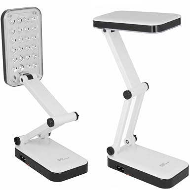 Mobile 24 LED Ultrahelle Tisch Lampe mit Akku 800mAh und Netzteil Arbeitslampe Tischlampe Leselampe Bürolampe