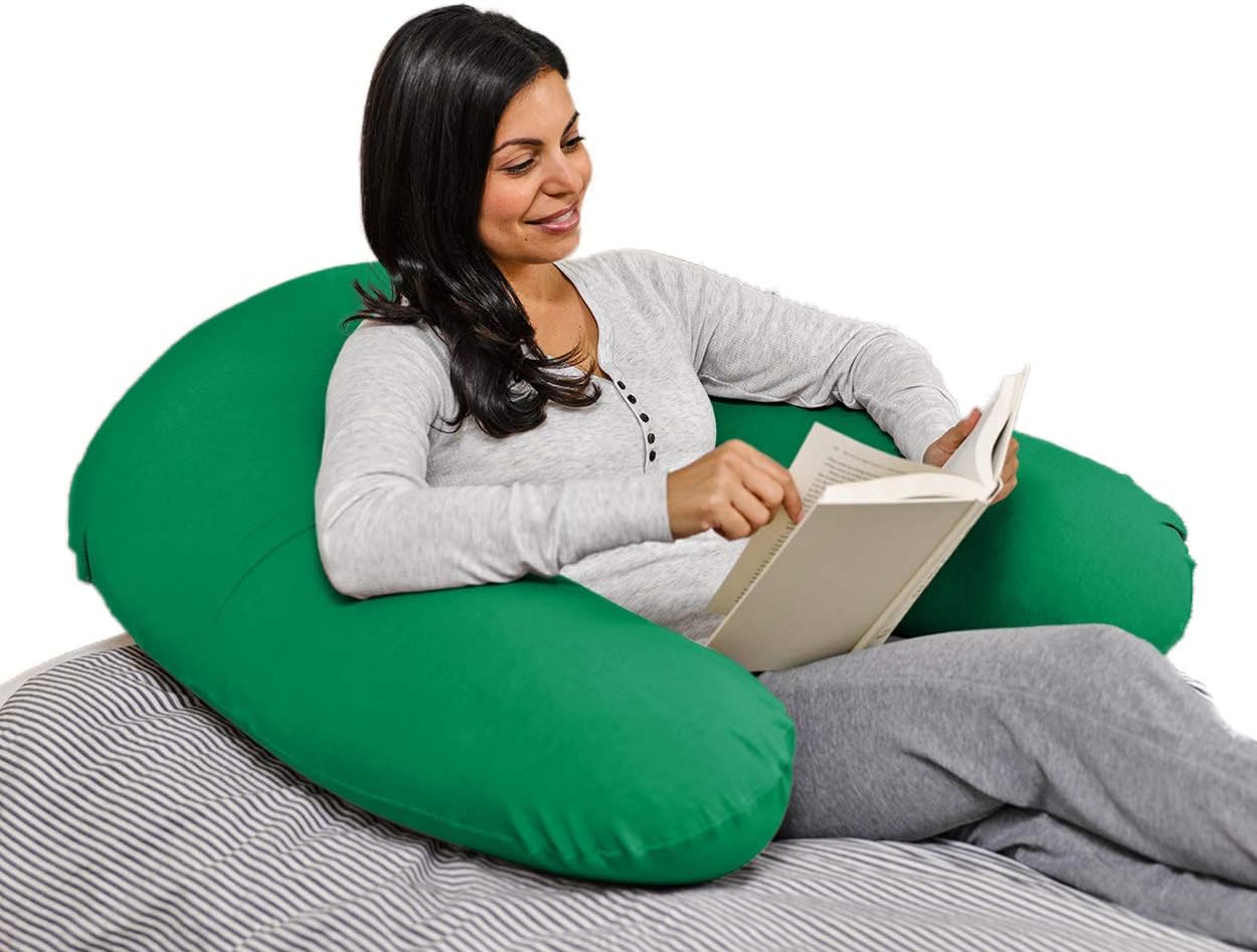 Yogibo Support Reading Pillow, Unique U-Shaped Backrest Pillow With Arms, Provides Excellent Support and Comfort, Lounge Pillow (Celtic Green)