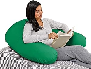 Yogibo Support Reading Pillow, Unique U-Shaped Backrest Pillow With Arms, Provides Excellent Support and Comfort, Lounge Pillow (Celtic Green)
