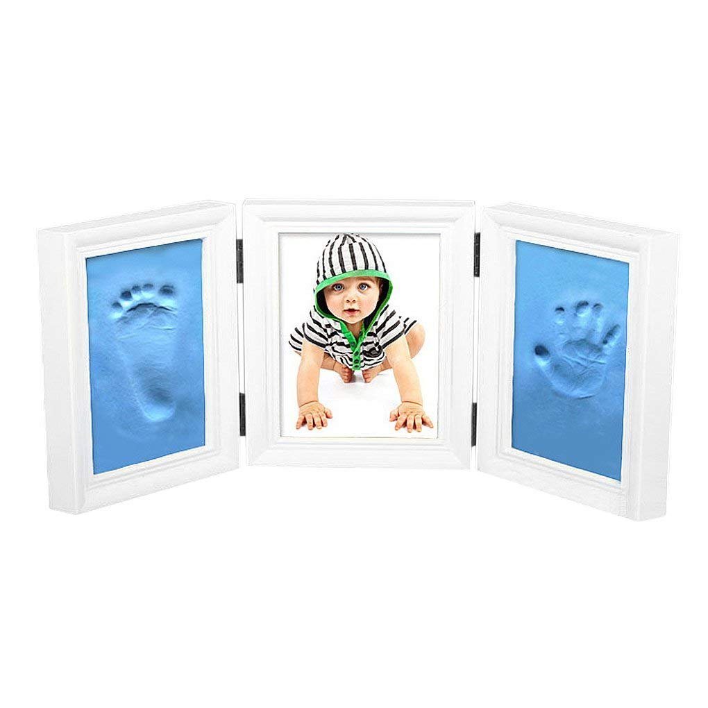 Kit Dempreintes Et Moulage Cadre Photo Bebe Empreinte De Main Pied Trois Pliants Cadre Souvenir En Bois Cadeau De Naissance Pour Nouveau Ne Anniversaire Noel Bapteme Decoration Bureau Chambre Table Ameublement Et Decoration