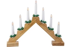 Northlight LED Lighted Christmas Candelabra Bridge - 13" - Wood