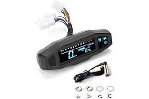 Shkalacar Motorcycle Speedometer Gauge, Mini Universal LCD Motorcycle Meter Speedometer, Digital Odo-Meter Electric Motor Bike Tachometer