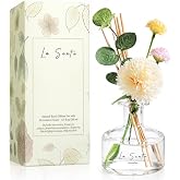 La Sente Reed Diffuser Set, Honeydew Scent, 8.5 fl oz/ 250ml | Decorative Flower &amp; Natural Reeds, Long-Lasting Flameless, Home Fragrance for Bathroom, Bedroom, Office, &amp; Gifts