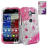 For Motorola Moto X XT1053 XT1056 XT1058 XT1055 XT1060 CellularvillaTM Pink Silver Diamond Hard Case Cover (Pink Silver)