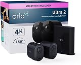 Arlo Ultra 2 Security Camera Outdoor 4K Wireless 6 Month Battery Kit