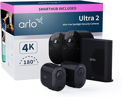 Arlo Ultra 2 Security Camera Outdoor 4K Wireless 6 Month Battery Kit
