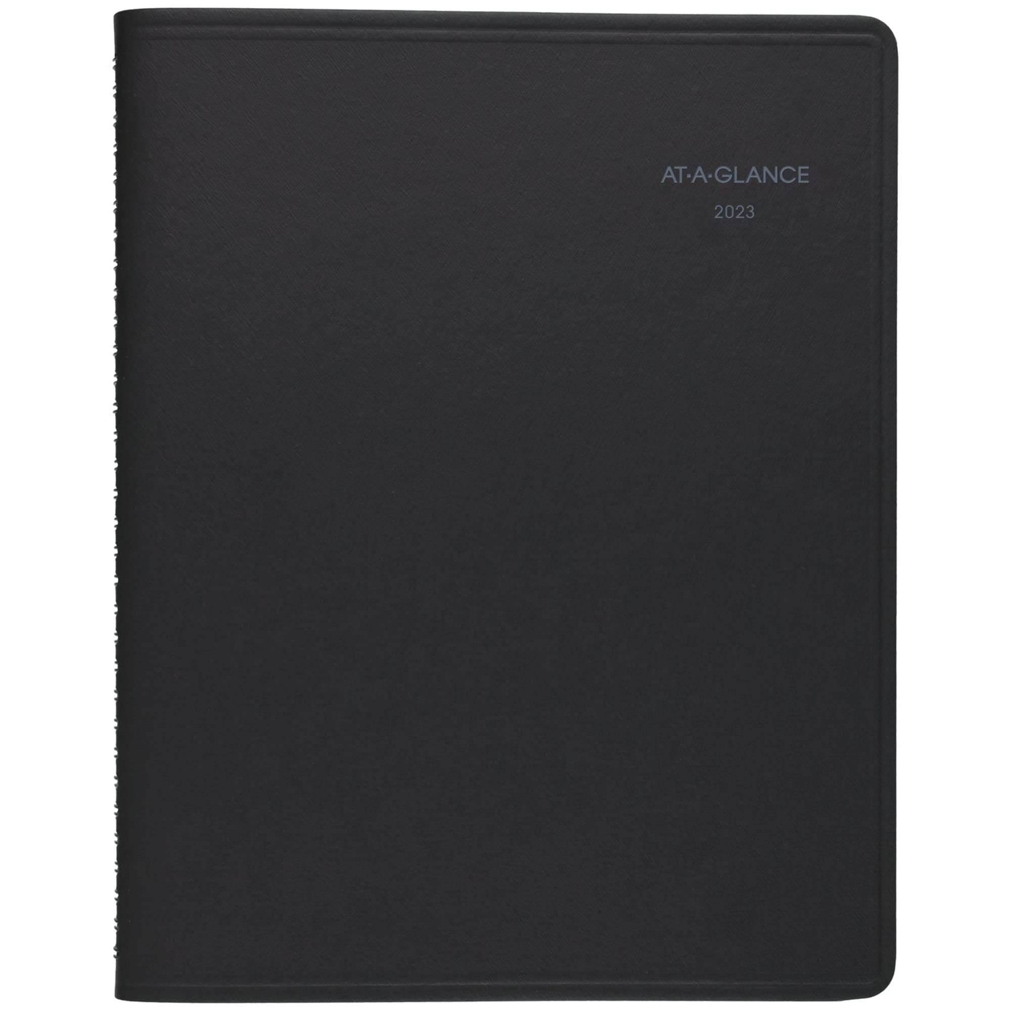 AT-A-GLANCE 2023 Monthly Planner, QuickNotes, 8-1/4" x 11", Large, Monthly Tabs, Pocket, Black (760605)