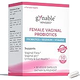 Gynable Vaginal Probiotics for Women Odor & Itch Support, Urinary | pH Balance, Female Probiotics 10 Billion CFU Lactobacillus Probiotics Blend,Selenium-Vitamin C/E/D3 Promote Immune Health, 30 Count