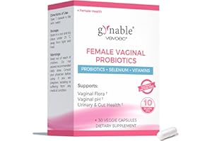 VEVOEC Gynable Vaginal Probiotics for Women,Female Probiotic for pH Balance with Lactobacillus 10 Billion CFU Probiotics Blend,Selenium-Vitamin D3,Promote Healthy Vaginal Odor & Vaginal Flora,30 Count