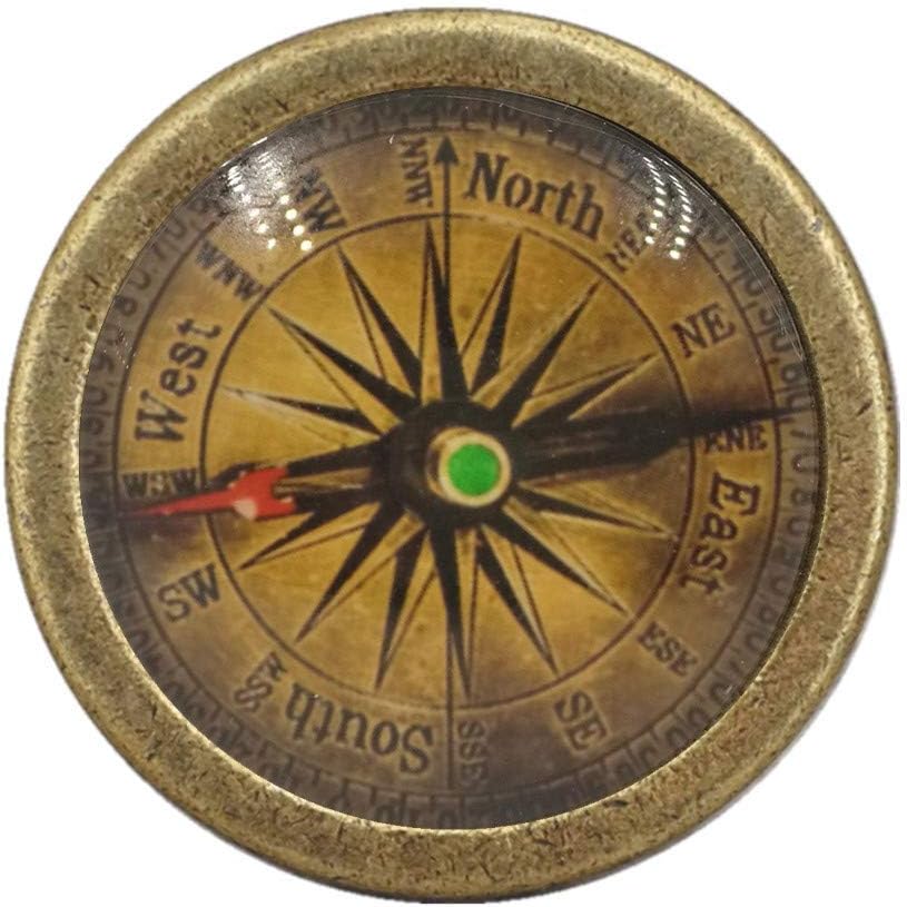 MOODSCUS vintage compass knob bronze and copper dresser drawer kitchen cabinet hand in hand handle,Bronze