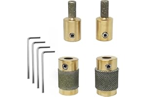 Jarshtime Glass Grinder Bits 4 PCS Diamond Stained Glass Grinding Wheel Includes 3/4 1/4 Inch Diamond Glass Grinder Heads