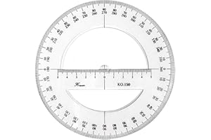 SEIWEI 360 Degree Protractor Round Ruler Gauge Angular Drafting Tools Circle Protractor for School Education Office Classroom 11.8 Inch