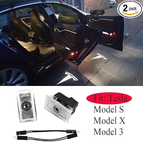 Bailunte Car Door Light Logo Projector Ghost Shadow Welcome Lights For Tesla Compatible Tesla Model 3 Model S Model X Series Accessories2 Pack