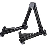 ENO MUSIC Guitar Stand - Alumium Alloy A-Frame Universal Folding Stand, Suitable for Acoustic, Electric &amp; Bass Guitars - Black