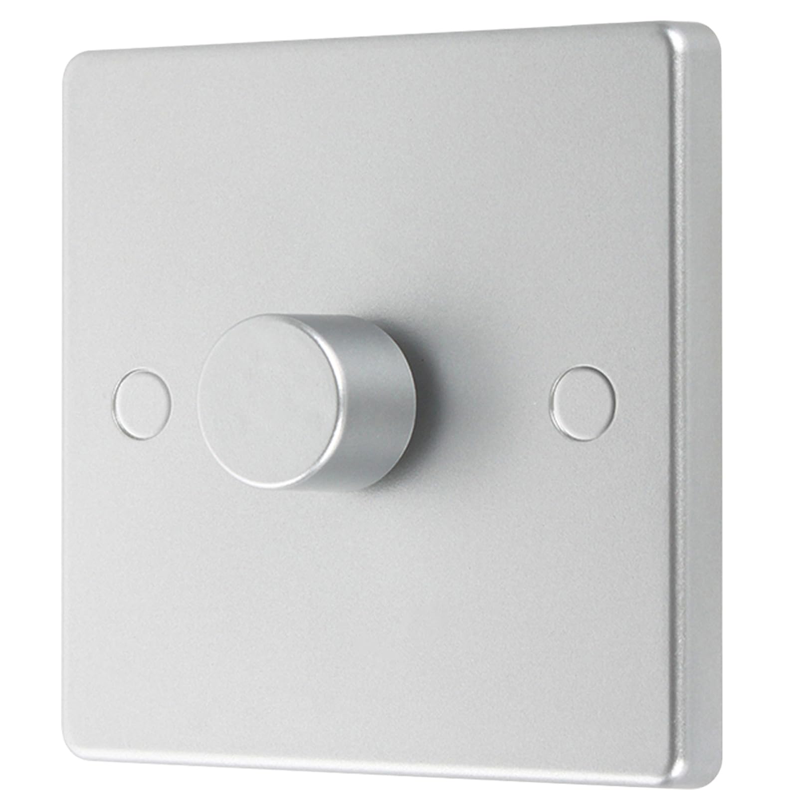 Aroidful 5-200W LED Dimmer Switch, 1 Gang 2 Way Rotary Trailing Edge Dimmer with Push On/Off, Compatible with Dimmable LED Lights, Incandescent & Halogen (Silver)