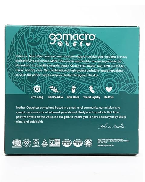 GOMACRO – ORGANIC MACROBAR PROTEIN DECADENCE DARK CHOCOLATE + ALMONDS – 4 BARS