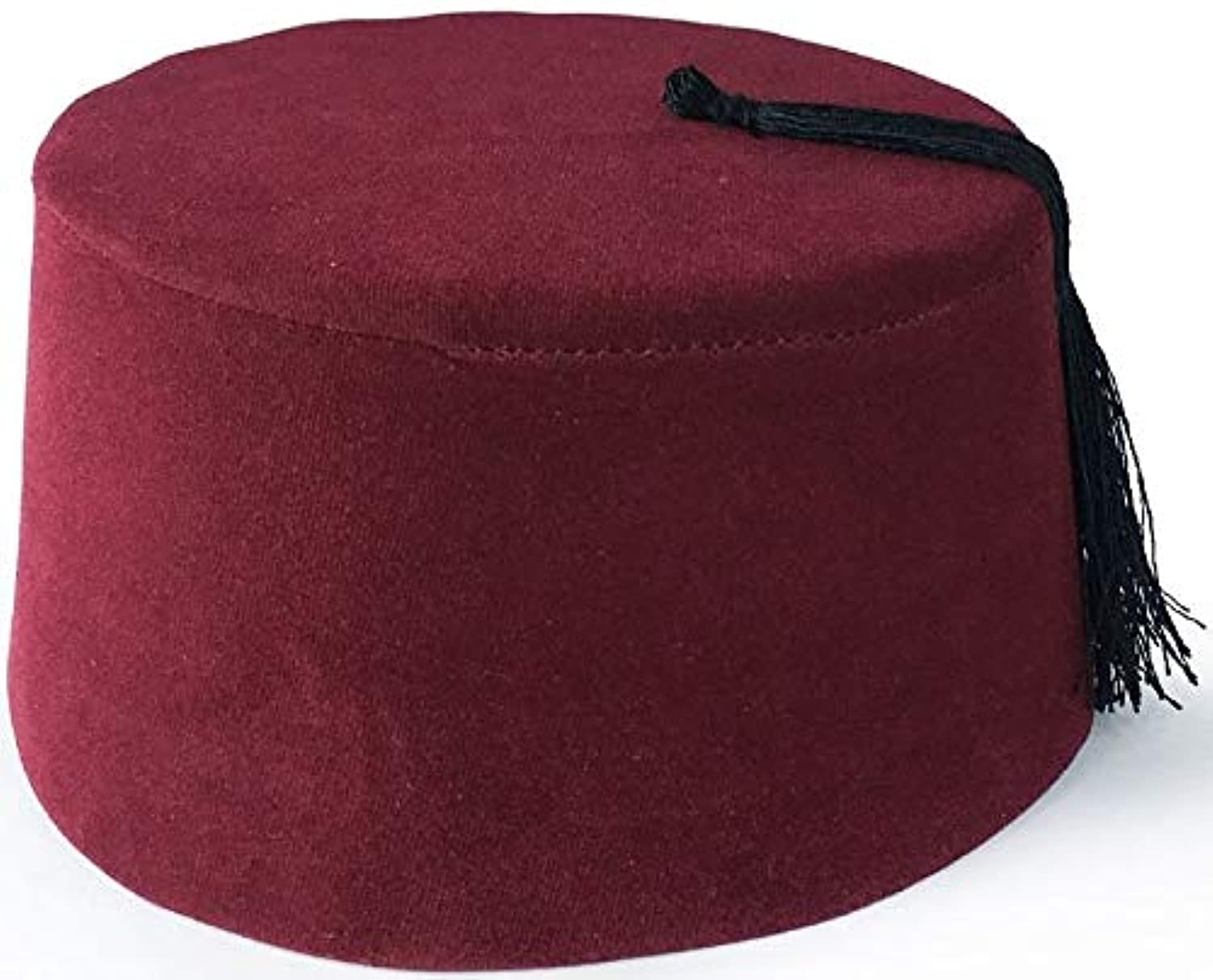 BAYKUL Dr. Who Turkish Shriner Fez Hat Felt, Arabian Moroccan Aladdin Abu Costume Tassel, Red, Diameter:7 Inch / Circumference: 22.8 inch (58 cm)