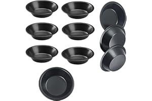 RUIFEN 10 Pcs 5.12 Inch Nonstick Mini Pie Pans, Carbon Steel Round Tart Pans for Baking Desserts, Kitchen Bakeware Set