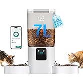 Frienhund Automatic Cat Feeder 2 Cats with Slow Feed: Dual Automatic Dog Feeder with 5G WiFi, Cat Food Dispenser with APP Con