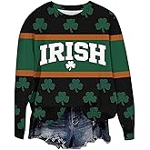 SMIDOW St. Patricks Day Shirts For Women Long Sleeve Crewneck Irish Sweatshirts Oversized Saint Patty's Pullover Tops