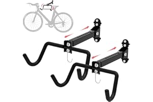 Qualward Bike Wall Mount Hanger, Garage Bike Rack for Indoor Bicycle Storage in Garage Home, Horizontal Bike Holder for Road Bikes, Mountain Bikes, Hybrid Bikes