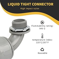 HDHAODA Conduit Connectors, 3/4 Inch Liquid Tight