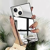 VAOXTY Compatible with iPhone 15 Pro Max Case Rectangle Mirror Case Cute for Women Girls Makeup Glass Mirror Back Design Fashion Luxury Slim Thin Protective Cover Phone Case