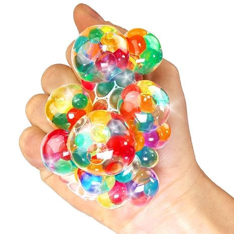 German Trendseller® - 6 x Ultra Squishy - Regenbogen Quetschball Marble Glibber Ball ? Mitgebsel ? Kindergeburtstag ? Anti St