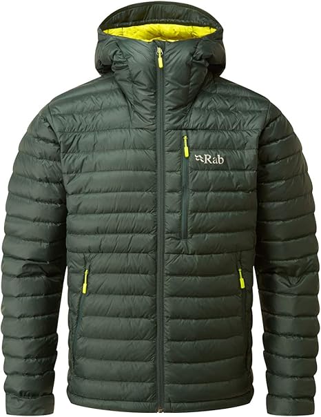 RAB Men's Microlight Alpine Jacket - Ethically-Sourced 750 Fill Hydrophobic Down Jacket (Pine at 