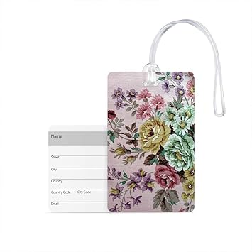 flower luggage tag
