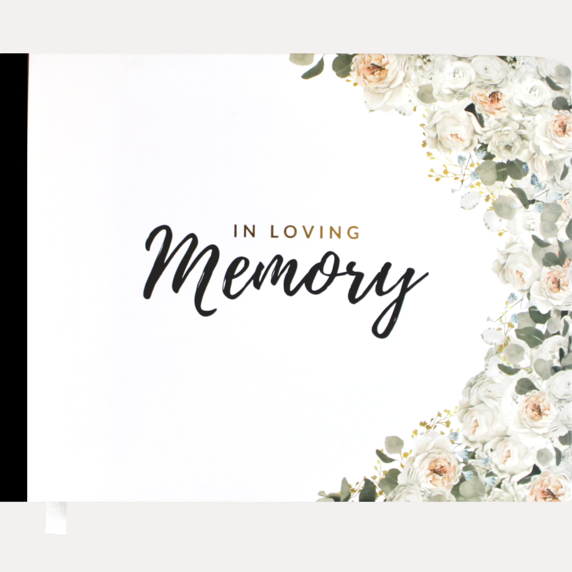 Photo 1 of Magnolia Memorial Funeral Guest Book - Elegant In Loving Memory Memorial Service Guest Book for Funeral with Matching Share A Memory Table Stand - 200 Guests Entries with Name & Address, Hardcover
