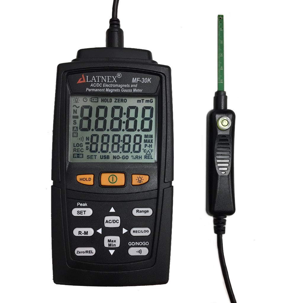 LATNEX MF-30K AC/DC Gauss Meter With Certificate, Measures Magnetic Fields Strength and Pole (Residual Magnet - Image 4