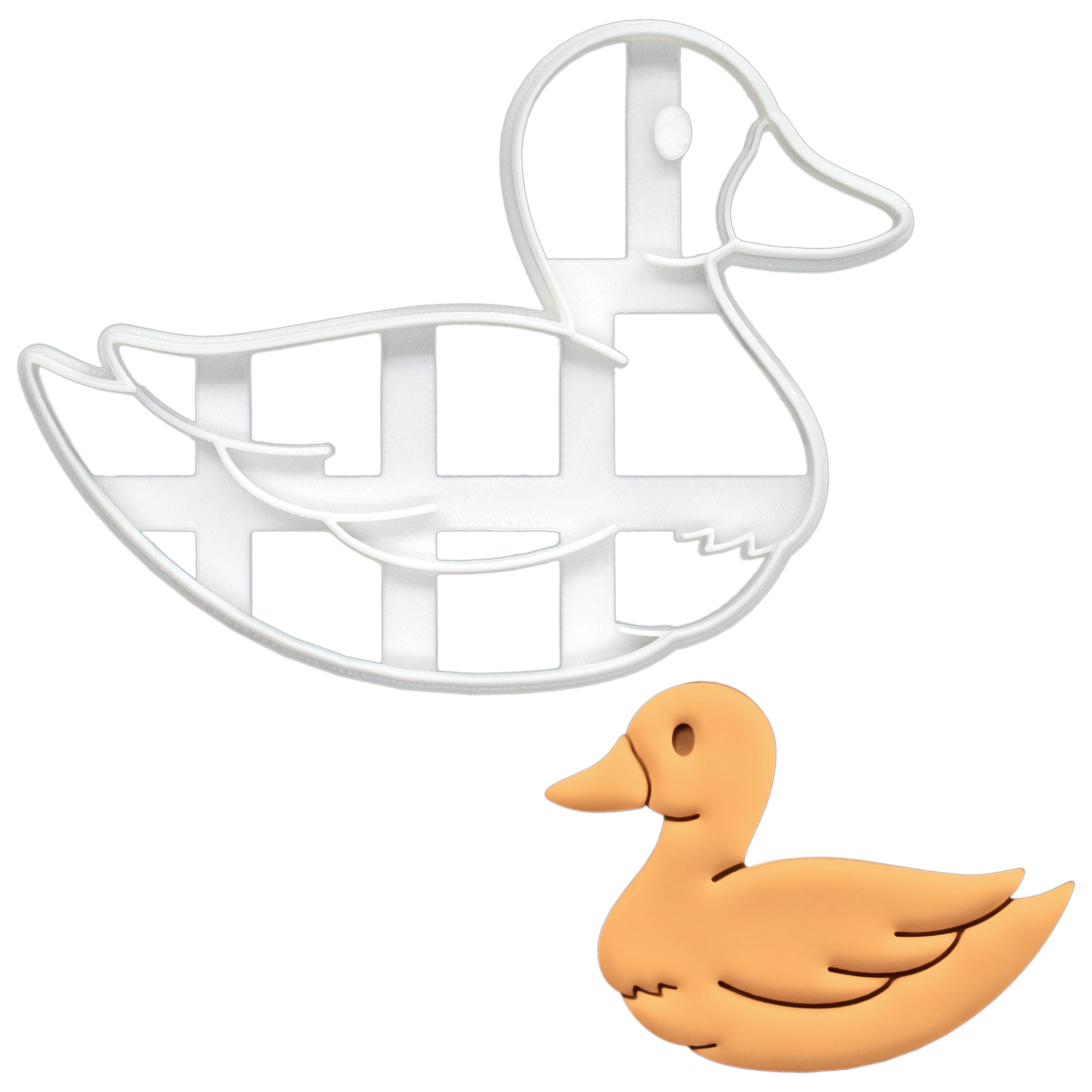 BAKERLOGY Mother Duck Cookie Cutter - Detailed Biscuit Cutter Design for Baking and Crafts, Ideal on Fondant, Dough, Clay