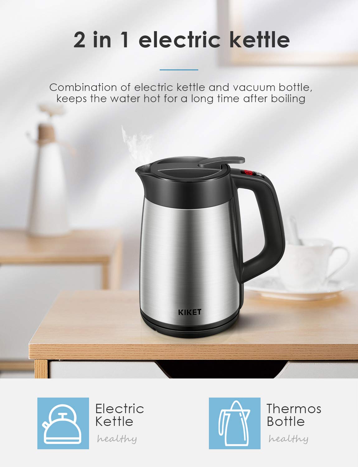 Electric Kettle Temperature Control 1.7L Insulated Electric Tea Kettle