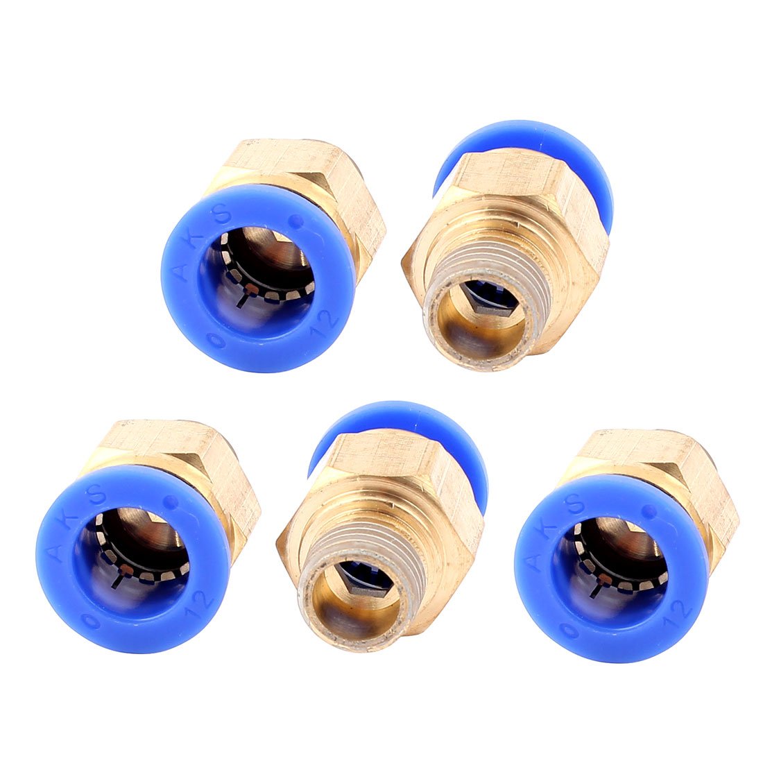 Sourcingmap 5pcs 1/4BSP to 12mm OD Tube Quick Joint Pneumatic Fitting Connector