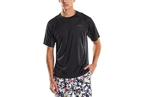 TSLA Men's Rashguard Swim Shirts, UPF 50+ Protection Quick Dry, Stretch Comfort Fit, Flatlock Seams, Outdoor & Water Sports