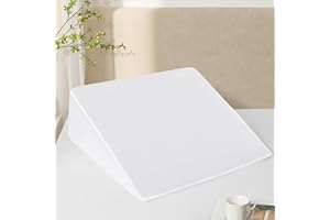 RUDONG M Satin Wedge Pillow Cover 25"x25"x8" - Soft Breathable Zippered Wedge Pillow Case, Machine Washable Pillowcase (White