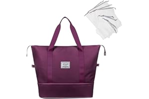 NPBAG Women Travel Duffel, Multi Functional Large Expandable Weekender Carry-on Tote, Gym Workout Overnight Bag, Mommy Hospital Bag for Labor and Delivery