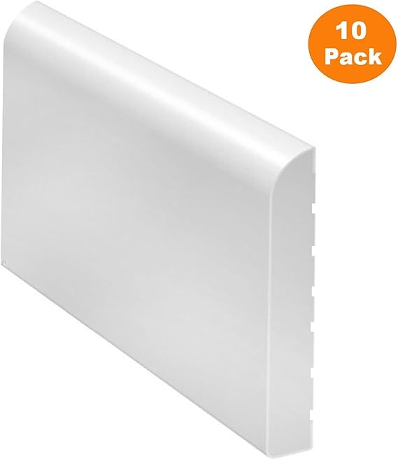 10 Pack of White Bullnose Trim 90mm UPVC Window / Skirting 2.5 Metre