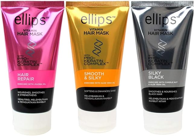 Amazon Ellips エリップス ビタミン ヘアマスク ピンク イエロー ブラック プロケラチンコンプレックス ヘアートリートメント 1g 3種類セット 並行輸入品 Ellips ヘアマスク 通販