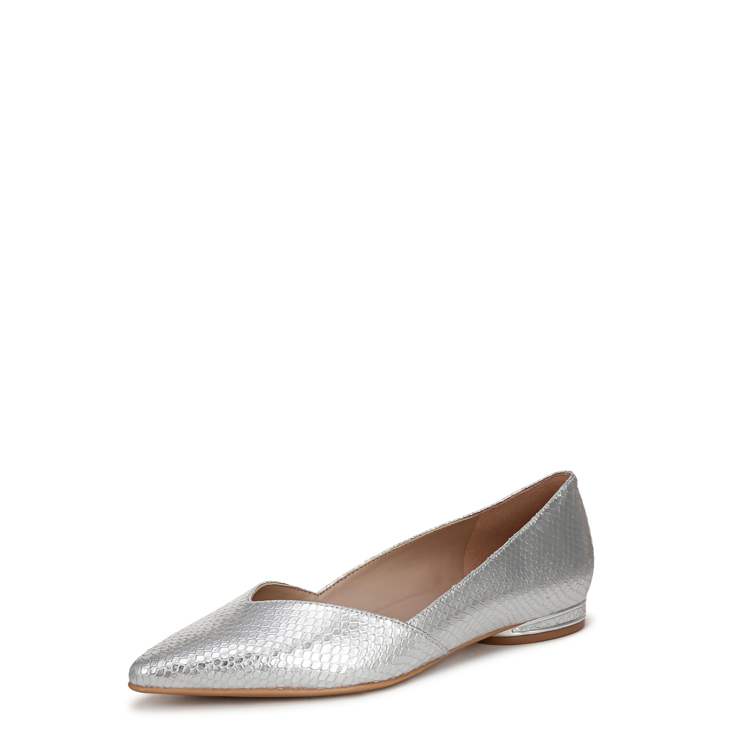 Naturalizer Womens Havana Ballet Flat Silver Snake Print Leather 11 W