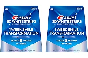Crest 3D Whitestrips, 1 Week Smile Transformation, Whitestrips 3D White, Teeth Whitening Strip Kit, 14 Treatments (Each with 