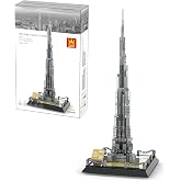 JMYZBD Burj Khalifa Tower Dubai Building Blocks Set &ndash; 555 Pieces Advanced Architecture Model Kit, Collectible Architecture Souvenir, for Adults &amp; Kids