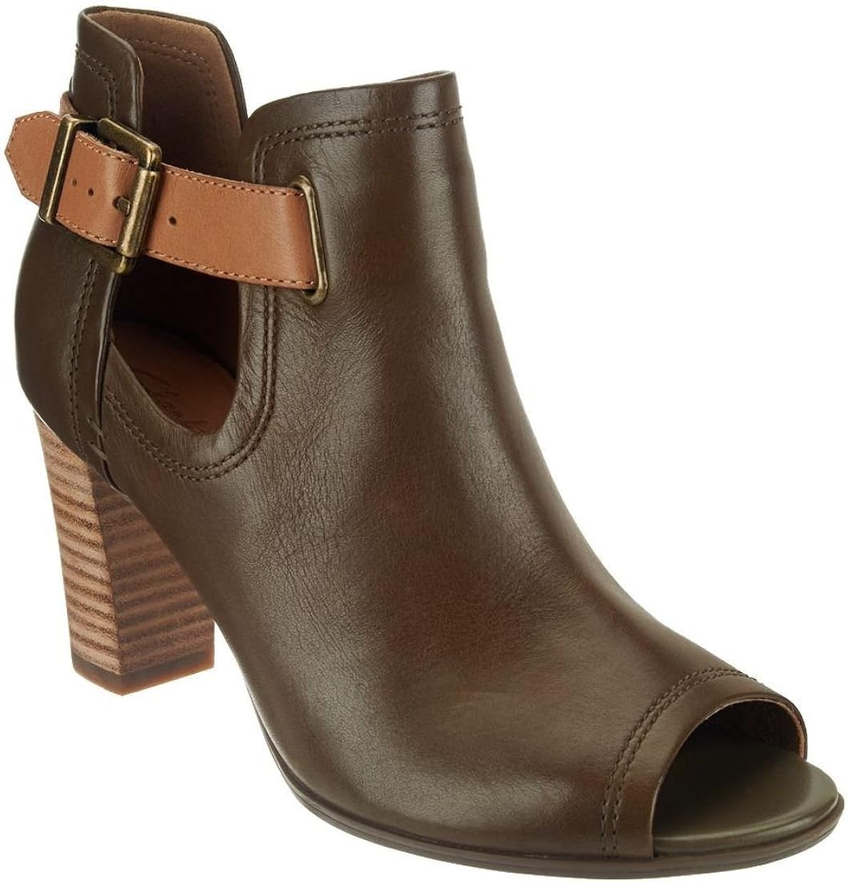 clarks peep toe booties